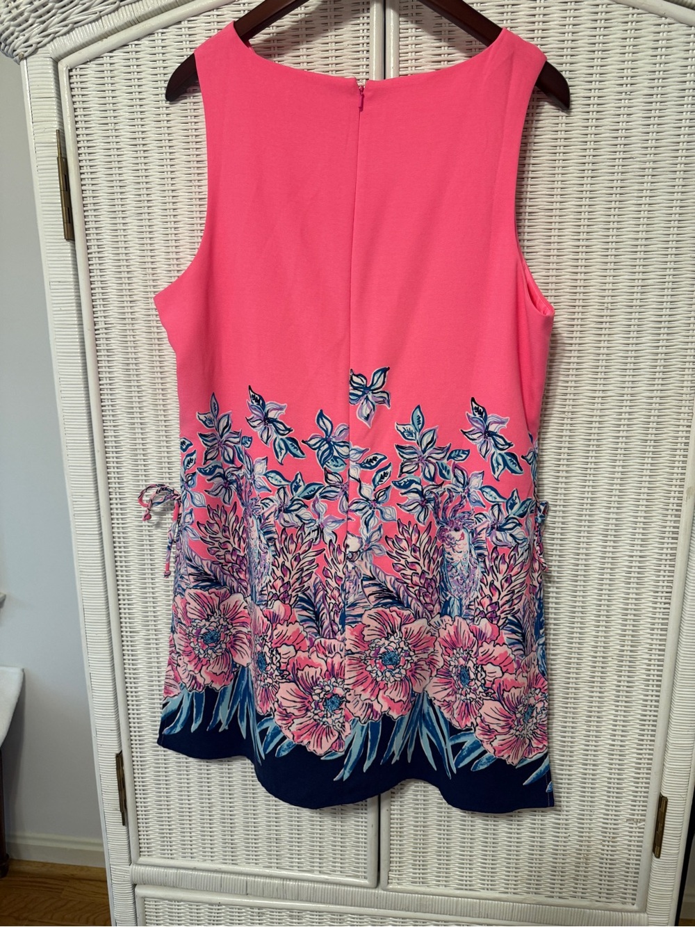 Lilly Pulitzer size 14 Sleeveless Pink Floral Border Romper - Picture 5 of 5